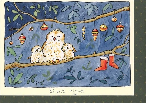 Greeting Card Christmas Anita Jeram Silent Night (Owls)